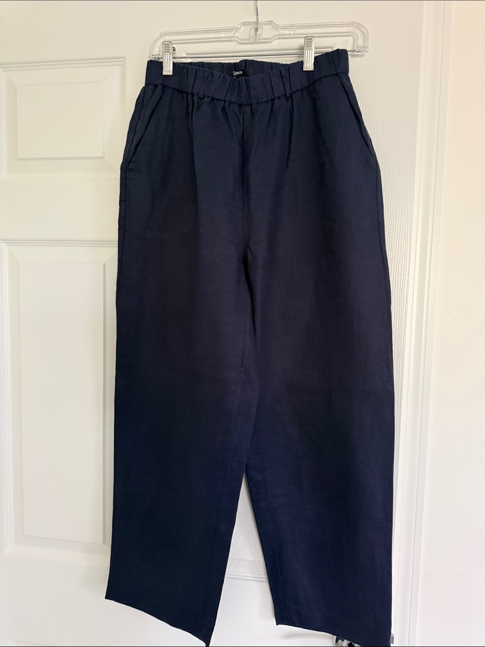 Quince Navy 100% European Linen Pants, size M.